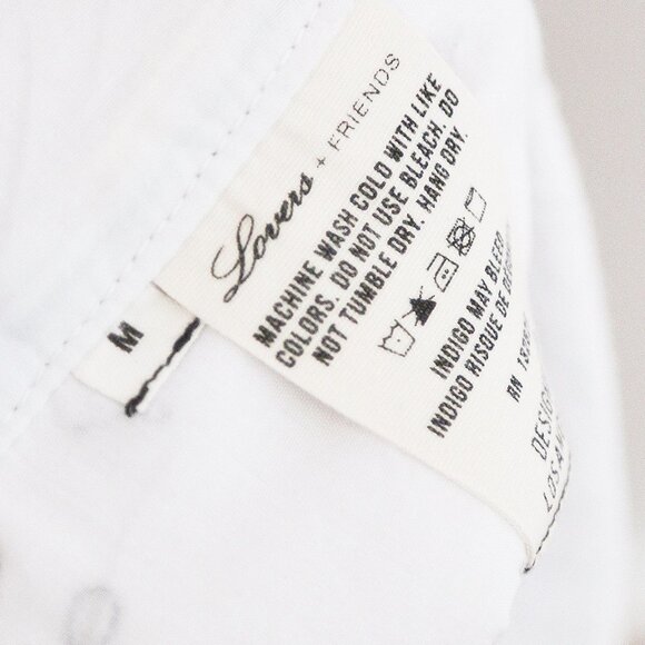 Lovers and Friends Shane Overall Shortall M Kinston White Denim Distressed $178 - Picture 8 of 16